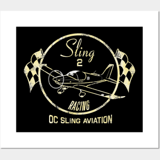 Distressed Sling 2 Racing on dark Posters and Art